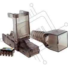 Коннектор Suprlan 10-0239-1, UTP кат.6A RJ45, с защитным колпачком, прозрачный