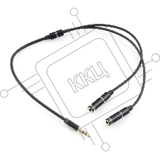 Кабель аудио разветвитель Cablexpert CCAB-02-35MY-0.2MB. 3.5 джек (M)/2х 3.5 джек (F), черный, 0.2м, блистер