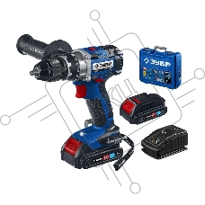 Дрель-шуруповерт аккумуляторная ЗУБР DB-201-22, Аккумуляторная, 20В, 2 АКБ, Кейс