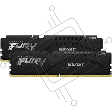 Оперативная память Kingston Fury Beast, DDR5, 32Gb (2x16Gb), 5600MHz, CL36, DIMM, с радиаторами, черный