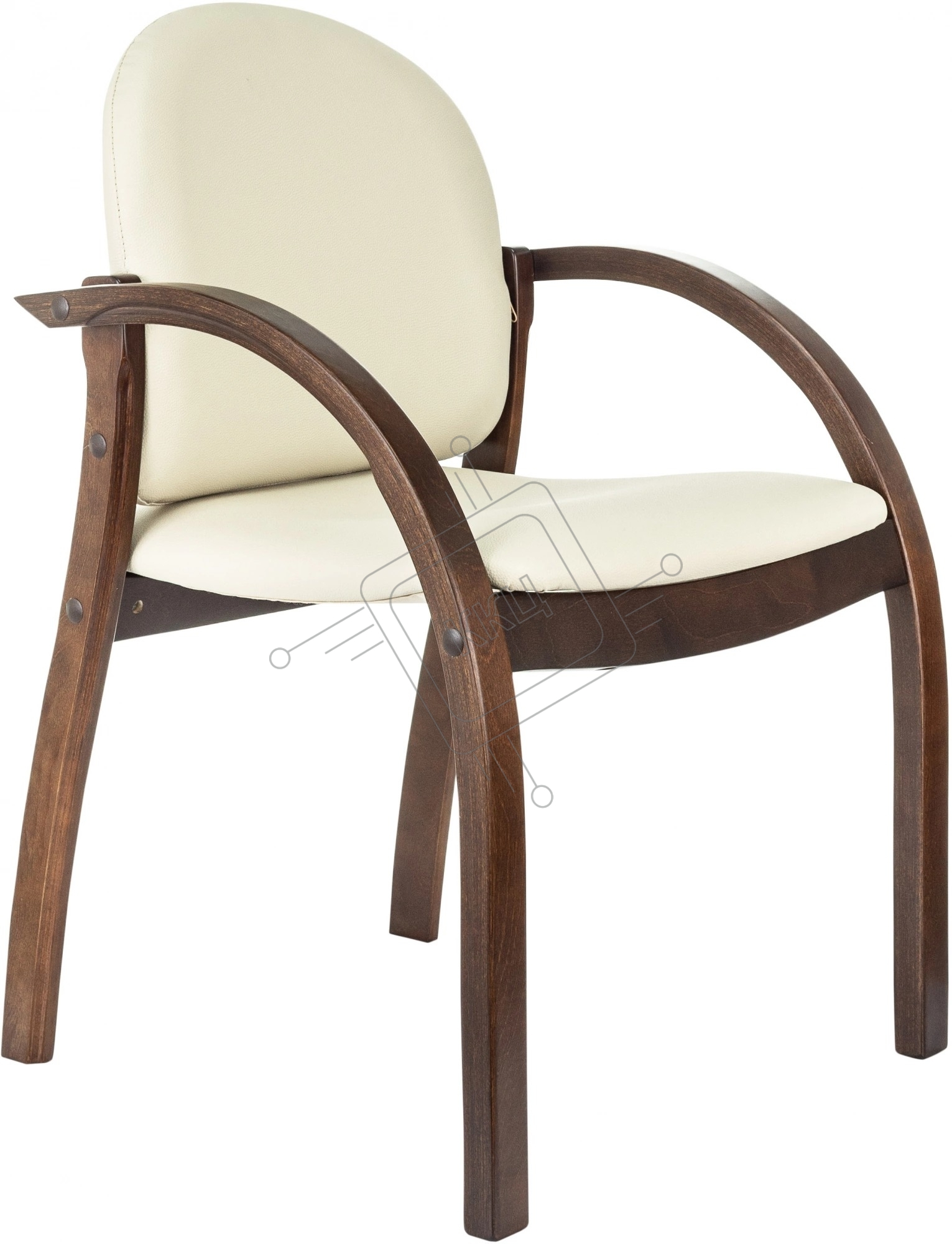 Стул Бюрократ ДЖУНО светло-бежевый, эко.кожа, на ножках дерево