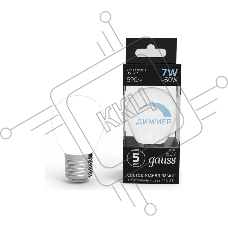 Лампа светодиодная Gauss Led Globe-dim E27 7Вт 4100К диммируемая 105102207-D