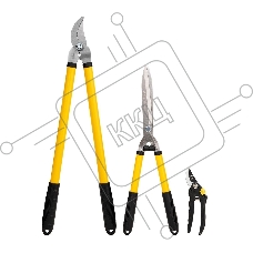 Набор сучкорез, кусторез, секатор Deli DL580003 Набор из трех предметов. Сталь 55С. Термообработанная поверхность. Ручка с полипропиленновым покрытием.