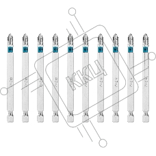 Бита Gross PH2х90мм, сталь S2, шестигр., 10 шт.