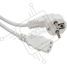Шнур питания Lanmaster LAN-PP13/SHA-1.0-WH C13-Schuko проводник.:3x0.75мм2 1м 220В 10А белый