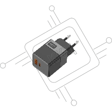 Сетевое зарядное устройство с двумя портами USB-A и USB-C, 35Вт Rexant