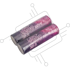 Аккумулятор 18650 Li-ion 2200мА.ч без защиты высокотоковый низкая шляпка (уп.2шт) КОСМОС KOC18650Li22UL20CS2