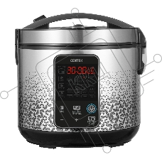 Мультиварка Centek CT-1499 (чёрный/сталь)  900Вт, 5.0л, 25 программ, мультиповар, антиприг. покрытие
