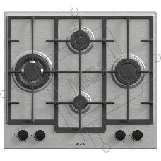 Газовая варочная поверхность Korting HG 688 CTX, 4 конфорки, нержавеющая сталь, 9300 Вт