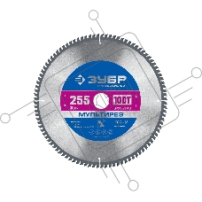 Диск ЗУБР Мультирез 255 x 30мм 100Т, диск пильный по алюминию