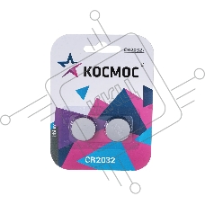 Элемент питания литиевый CR2032 2хBL (блист.2шт) КОСМОС KOC20322BL