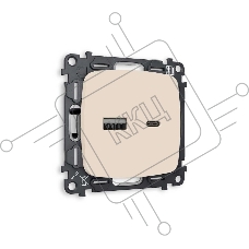Комплект механизма розетки OMEGA Бежевый матовый 2USB A+C 20W (быстрая зарядка) QUANT (OP3310, VM177) MO331010
