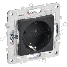 Розетка с/з без защитных шторок 16А IEK SKANDY SK-R05G графит