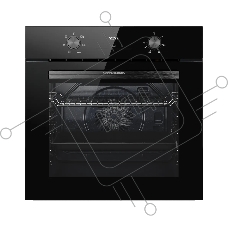 Духовой шкаф Kuppersberg HO 606 P Black line, High-Tech, 78 л, поворотное управление, утапливаемые переключатели, дисплей, таймер, 6 режимов, макс. температура 310 градусов, телескопические направляющие (на 1 уровень), цвет черный, цвет фурнитуры черный