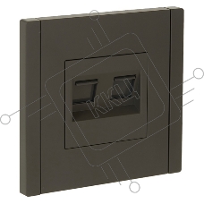 Розетка компьютерная IEK FORTE&PIANO FP333 2-ая RJ45 кат.5E серый