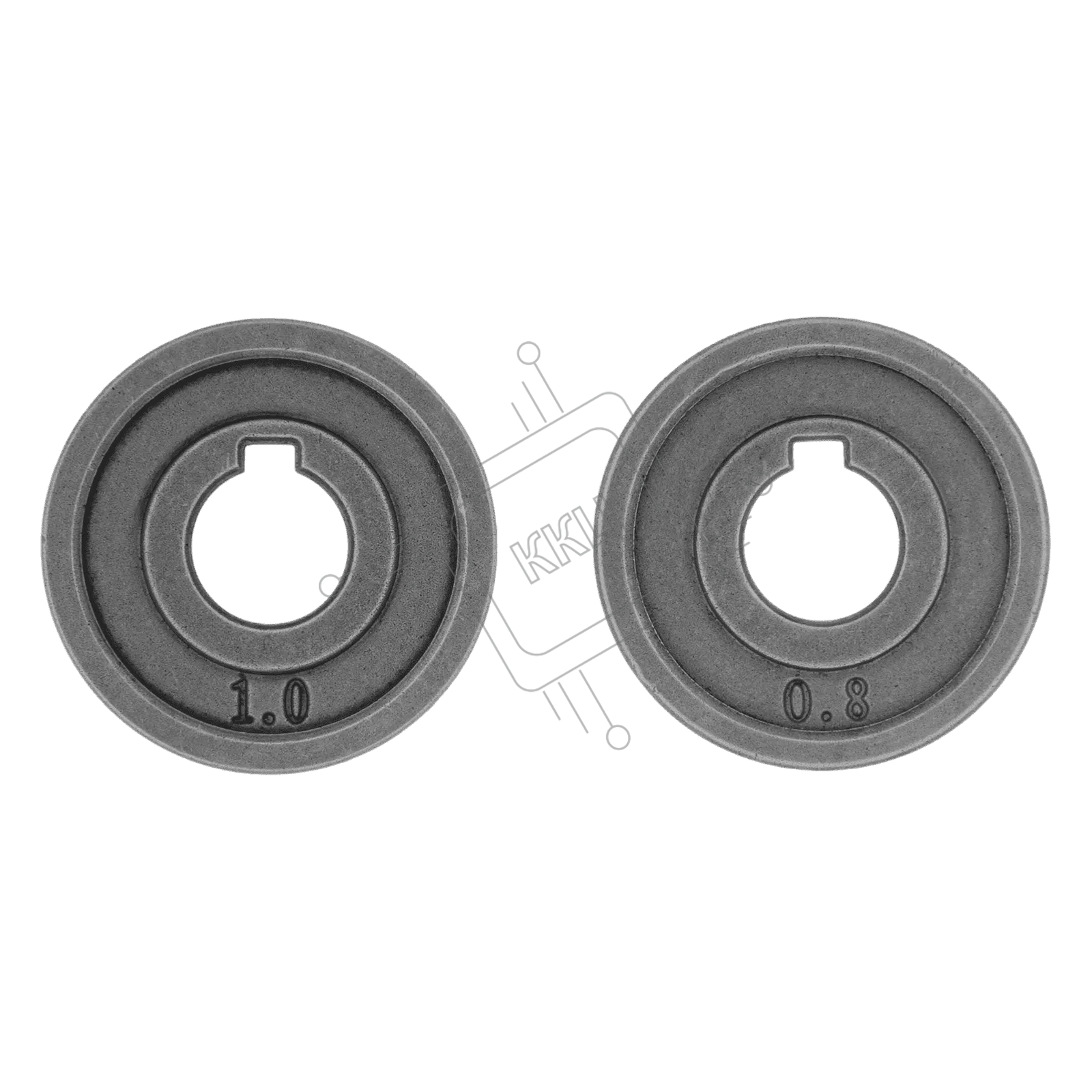 Подающий ролик Denzel V профиль под стальную проволоку 0,8-1 мм, 2 шт