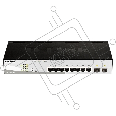 Коммутатор D-Link DGS-1210-10P/FL2A, 8×1 Гбит/с + 2×1 Гбит/с SFP, настраиваемый