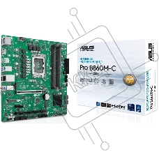 Материнская плата ASUS PRO B860M-C-CSM, LGA 1851, Intel B860, 4xDDR5, 4xSATA, 2xM.2, 1xPCIe 5.0 x16, 1xPCIe 4.0 x16, 1xPCIe 3.0 x1, 1xHDMI, 2xDP, 1x1Gb LAN, 1xUSB-C 10Gbps, 1xUSB-A 10Gbps, 2xUSB-A 2.0, 3x3.5 мм, 7.1, mATX