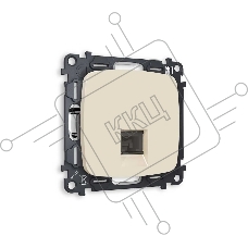 Комплект механизма компьютерной розетки OMEGA Бежевый матовый RJ-45(8P8C) CAT6 с шторкой QUANT (OP3320, VM188) MO332010