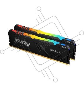Оперативная память Kingston 16GB DDR4 3200MHz DIMM FURY Beast Black RGB XMP KF432C16BB2AK2/16 kit 2x8Gb, CL16, 1.35V 288-pin Non-ECC