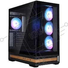 Компьютерный корпус ZALMAN P40 NAMU, ATX, черный, WINDOW, WOODEN ELEMENTS, 2xCombo(2.5” or 3.5”), 1xUSB TYPE-C, 2xUSB 3.0, SIDE 3x120мм ARGb, REAR 1x120мм ARGb