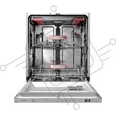 Встраиваемая посудомоечная машина Kuppersberg GHS 6036, High-Tech, 60 см, 16 комплектов, 3 корзины, 8 программ, отсрочка старта, автоматическое открывание двери, LED подсветка, сенсорное управление, луч на полу, половинная загрузка, UV-лампа, энергоэффективность А