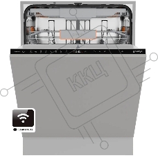 Посудомоечная машина встраиваемая Gorenje GV673B65 16 комплектов, 3 корзины, инверторный мотор, отсрочка старта, Wi-Fi управление, сенсорное управление, полный AquaStop, сенсор уровня воды, энергоэффективность А+++, уровень шума 42 дБ, белый