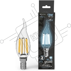 Лампа филам. Gauss Filament 13Вт цок.:E14 свеча св.свеч.бел.нейт. (упак.:10шт) (104801213)