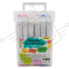 Набор маркеров для скетчинга Silwerhof двойной пиш. наконечник 1-7мм 24цв. пластиковая коробка (24шт.)