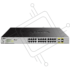 Коммутатор D-Link DGS-1026MP/A1A, 24×1 Гбит/с + 2×1 Гбит/с Combo, неуправляемый