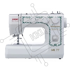 Швейная машина Janome ML77 белый, электромеханическая, вертикальный качающийся, 25 операций, автоматическая петля