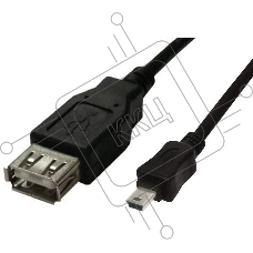 Кабель Buro USB A(f)-miniUSB черный 0.2м (OTG_MINI)