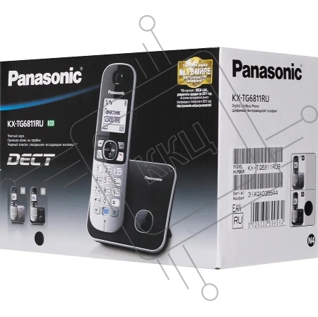 Телефон Panasonic KX-TG6811RUB  (черный) {Беспроводной DECT,40 мелодий,телефонный справочник 120 зап.}