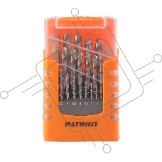 Набор сверл по металлу PATRIOT, HSS, 25 шт: 1,0-13,0мм, в пластиковом боксе