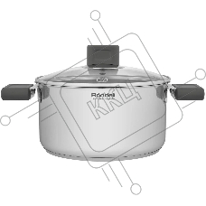 Кастрюля Rondell Quadro RDS-1596, 3.1л, 20 см, с крышкой, сталь