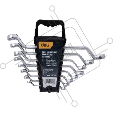 Набор накидных изогнутых гаечных ключей 8 шт Deli DL150008A Спецификация: 6x7мм, 8x9мм, 10x11мм, 12x13мм, 14x15мм, 16x17мм, 18x19мм, 20x22мм. Матовая хромированная поверхность. Пластиковая упаковка.