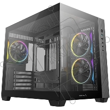 Компьютерный корпус Deepcool CG330 3F без БП, боковое окно (панорама), 3x120mm ARGB PWM вентилятора, черный, mATX