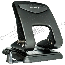 Дырокол Silwerhof Vis, до 55 листов, металл черный, отверстий: 2, с линейкой