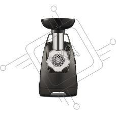 Мясорубка электрическая Moulinex ME684832 черный, 2000 Вт, 3.5 кг/мин, реверс, защита от перегрузки, насадки - 10