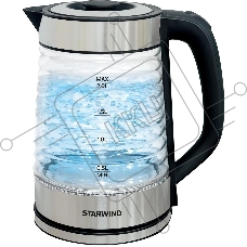 Чайник электрический Starwind SKG2111 2л. 1800Вт черный/прозрачный корпус: стекло