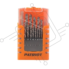 Набор сверл по металлу PATRIOT, HSS, 19 шт №2: 1,0-10,0мм, в пластиковом боксе