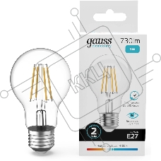 Лампа филам. Gauss Filament 9Вт цок.:E27 груша св.свеч.бел.нейт. (упак.:10шт) (22229)