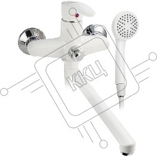 Смеситель в ванную BRIMIX 5561 длинный излив, шаровый, из высокопрочного пластика АБС, БЕЛЫЙ