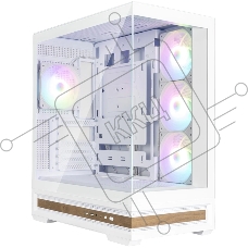 Компьютерный корпус ZALMAN P40 NAMU, ATX, белый, WINDOW, WOODEN ELEMENTS, 2xCombo(2.5” or 3.5”), 1xUSB TYPE-C, 2xUSB 3.0, SIDE 3x120мм ARGB, REAR 1x120мм ARGB
