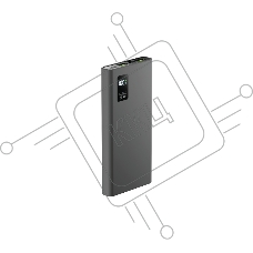 Внешний аккумулятор OLMIO QR-10, 10000mAh, 22.5W, QuickCharge3.0/PowerDelivery, LCD, серый