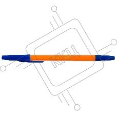 Ручка шариковая Buro 1489658 желтый/синий d=1мм, синие чернила, сменный стержень, стреловидный пишущий наконечник, линия 0.7мм, шестигранный, без индикатора Маркировки