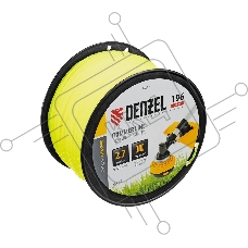 Леска для триммера Denzel витой квадрат, 2,7мм х 196м, на DIN катушке FLEX CORD