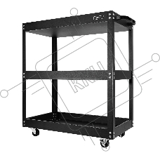 Тележка инструментальная трехсекционная на колесах Deli DL433023 700x350x760мм, до 210кг, толщина полки 0,7мм, толщина стойки 1,2мм