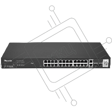 Коммутатор Tenda TEG2228P-24-410W, 24×1 Гбит/с PoE + 2×1 Гбит/с + 2×1 Гбит/с SFP, управляемый