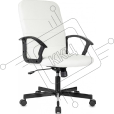 Кресло офисное Бюрократ Triest белый эко.кожа крестов. металл черный